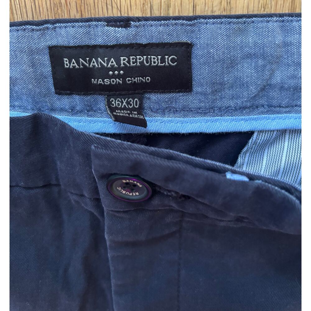 Men’s Banana Republic Navy Mason Chino pants, Size 36 x 30 - Picture 3 of 5